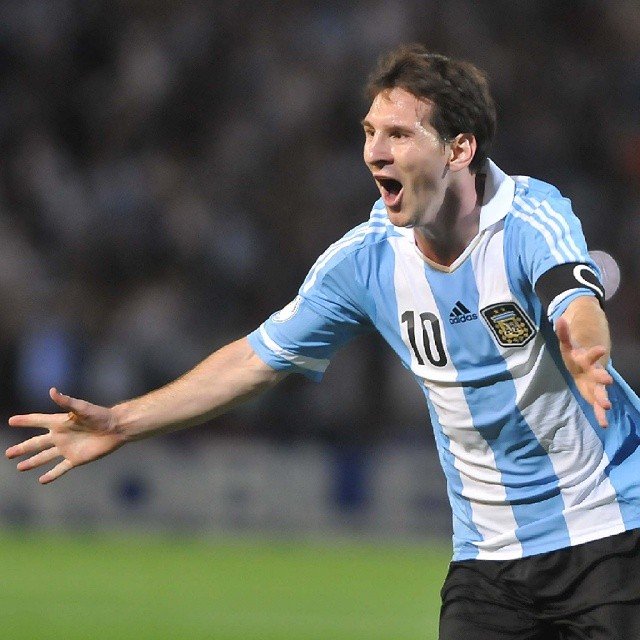 Messi festejando un gol de la selección argentina, archivo